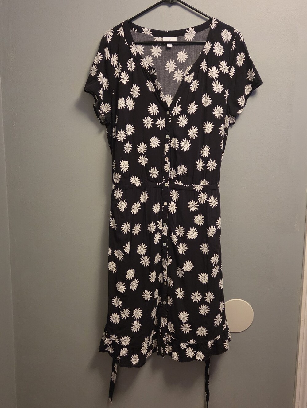 J. Jill Daisy Floral Midi Dress Large Cottagecore Coastal Grandmacore Rayon - Picture 3 of 7
